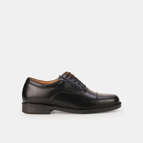 Bata black leather formal oxford-style shoes for men